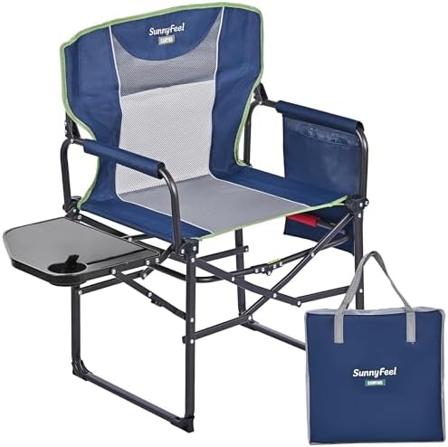 SUNNYFEEL Oversized Camping Chair Portable Directors Chairs with Side Table by SunnyFeelCamping
