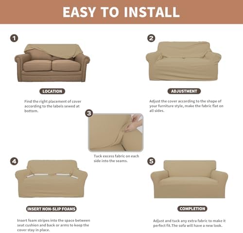 Easy-Going 100% Waterproof Couch Cover, 3 Cushion Couch Slipcover for Sofa - Image 6