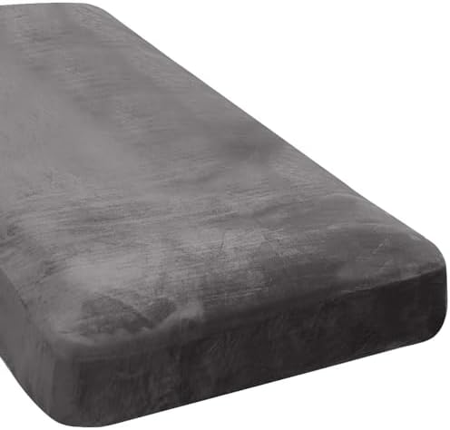 H.VERSAILTEX Velvet Stretch Individual Chaise Cover Sectional Couch Covers for L Shaped Sofa Both Left/Right Furniture Protector Seat Cushion Sofa Cover (1 Piece Chaise Cover, Grey) by HVERSAILTEX