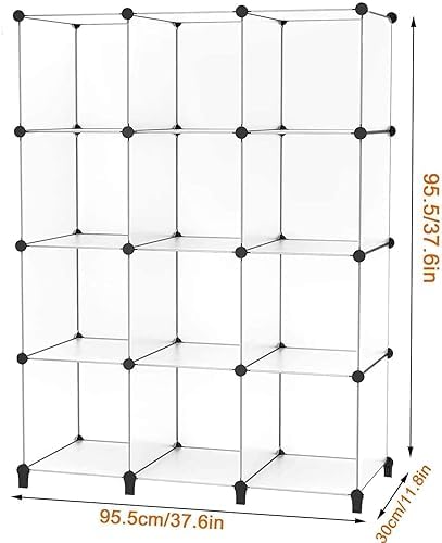 Closet Organizers and Storage, 12 Cube Storage Organizer, Transparent - Image 3