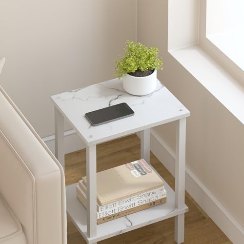 TUTOTAK End Table, Side Table, Nightstand, 2-Tier Storage Shelf - Image 3
