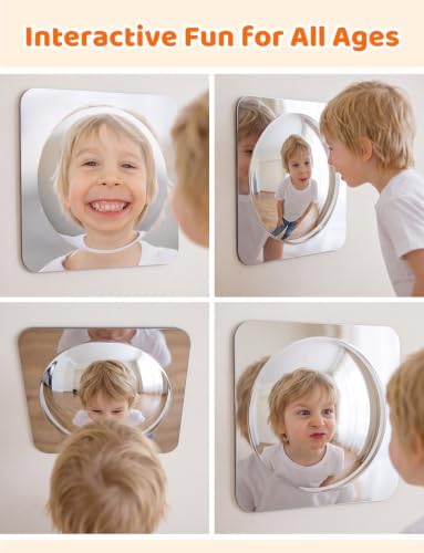 WDAHDHP Sensory Wall Mirror, 4Pcs Acrylic Supplies Interactive Bubble Mirror Wall Decoration for Kids Sensory Toys Classroom Home Decor, 10 x 10 Inch - Image 5
