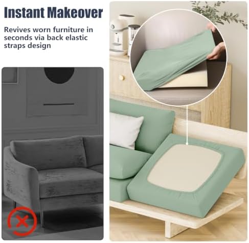 8Pcs Outdoor Cushion Covers, Stretch Patio Furniture Couch Chair Slipcovers - Image 7