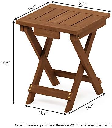 Furinno TIOMAN Outdoor Adirondack Folding Patio Table, Natural - Image 3
