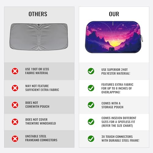 Car Windshield Sun Shade, Foldable Reflective UV Front Sunshade - Image 6