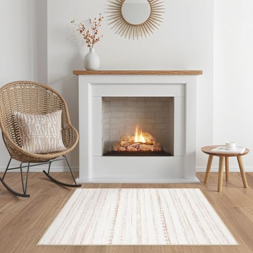 Nakagishi Boho 2x3 Washable Area Rug Non Slip Carpet for Entryway Beige - Image 7