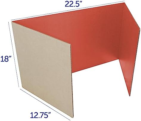 Flipside Products 18”x 48” Red Study Carrel, Privacy Boards, Student Privacy and Focus Booth for The Classroom, Desk Divider Cubby for Tests, Made in USA - 24 Pack - Image 3