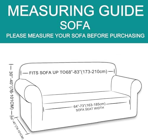 U-NICE HOME Stretch Couch Cover Slipcover for 3 Cushion Sofa, Sand - Image 6