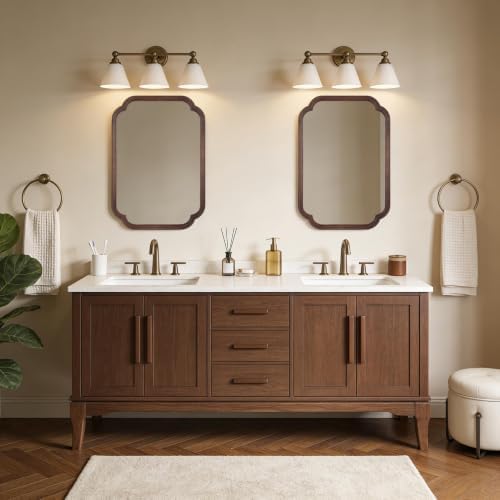WallBeyond 22" x 30" Wood Mirror Rounded Corner Arch Wall Mirror with Wood Frame for Entryway, Living Room or Bedroom Home Decor [22" x 30" Walnut Color] - Image 5