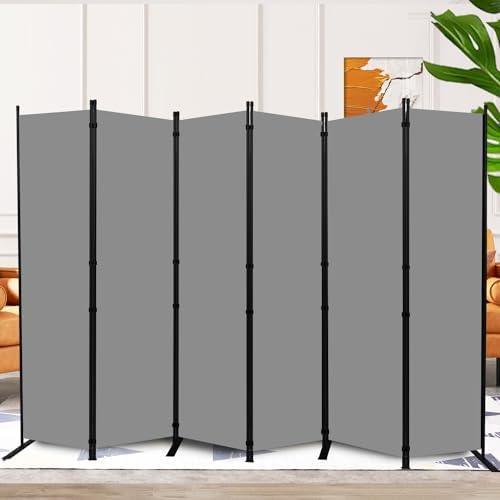 6 Panel Folding Privacy Screen, 11ft W x 6ft H Partition Room Divider Panel by HOMSCREENER