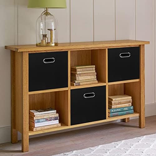 Black Foldable Storage Cubes Bins , Fabric Storage Box Cubes Organizer Baskets with Dual Handles for Home Organizer (Black) - Image 5