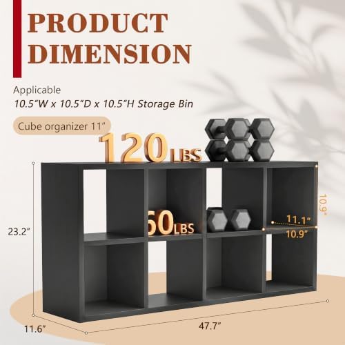8 Cube Storage Organizer, Multifunctional Bookcase, Black Cube Bookshelf - Image 3