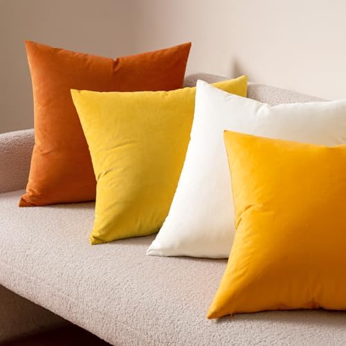 MIULEE Velvet Throw Pillow Covers 22x22 Inch Pack of 2 Pure White - Image 4