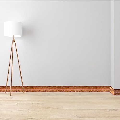 AbaBoorty Wood Wallpaper Border 394"X4.1" 3D Peel and Stick Wall Border Waterproof Tiles Sticker Wallpaper Self Adhesive Removable Wall Stickers for Ceiling Bedroom Living Room Decor - Image 3