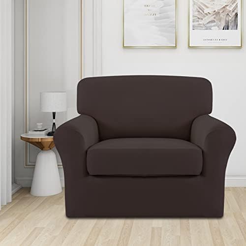 Easy-Going 2 Pieces Stretch Sofa Slipcover for Armchair Washable - Image 2