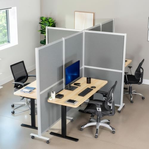 VIVO Dark Gray Mobile Freestanding 76 x 66 inch Privacy Panel, PP-MWS63D-M - Image 2
