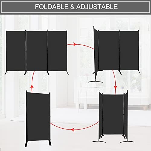 MAYOLIAH Partition Room Dividers 3 Panel Folding Privacy Screens 6 Ft Tall - Image 4