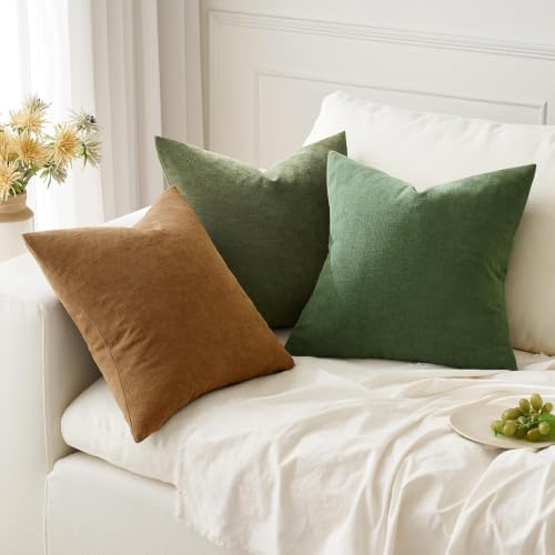 MIULEE Bronze Chenille Couch Euro Throw Pillow Covers, 22x22 - Image 2