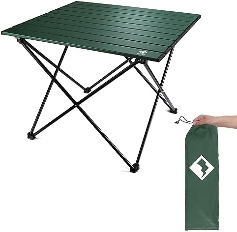 VILLEY Portable Camping Side Table, Ultralight Aluminum Folding Beach Table by VILLEY