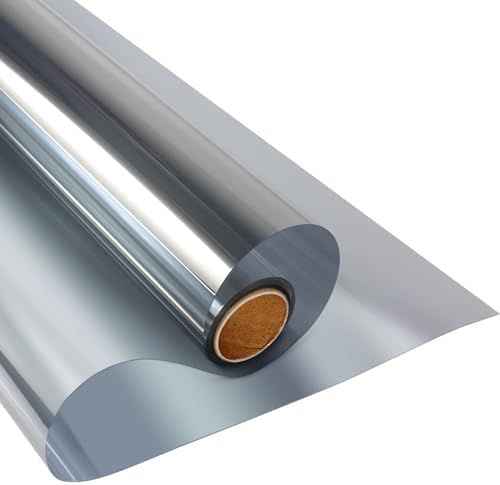 KESPEN Window Privacy Film One Way Static Cling Tint, Silver, 41.3InX13.1Ft by KESPENWINDOWFILMS