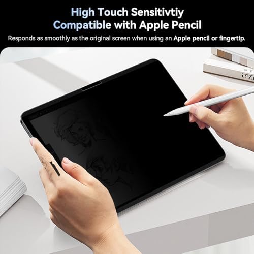 360° Magnetic Privacy Screen for iPad Air 13 Inch 2024-2026 (M2/M3/M4, 6th/7th/8th Gen), 4 Way Privacy Removable Anti Glare Blue Light Filter Shield Film Anti Spy Protector - Image 5