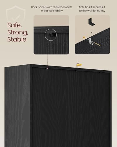 VASAGLE Bookshelf, 8 Cubes Storage Organizer, 25.7 x 9.4 x 51 Inches - Image 6