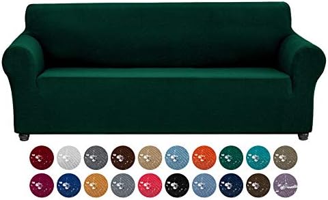 Joccun Christmas Stretch Couch Cover Slipcovers, 1-Piece Sofa Covers for 3 Cushion Couch Spandex Jacquard Washable Furniture Protector Cover for Living Room,Kids,Pets(Sofa,Hunter) by Joccun