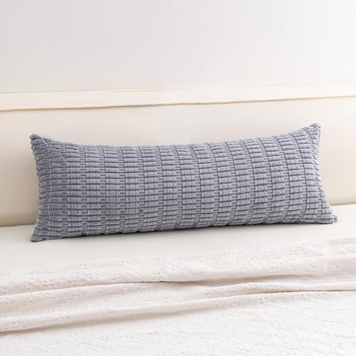 Aegero Corduroy Decorative Throw Pillow Covers 14x36 Inch Soft Striped Pillow Covers Modern Farmhouse Home Decor for Sofa Living Room Couch Bed（Light Grey） by Unknown