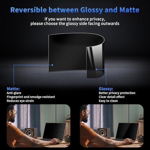 14 Inch Laptop Privacy Screen Filter for 16:9 Monitors, Removable - Image 4