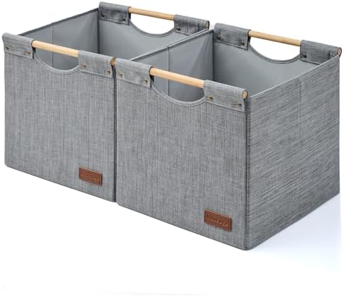 KAKAMAY Fabric Cube Storage Bin, Fits Kallax Shelf 13x15x13 2-Pack Grey by KAKAMAY