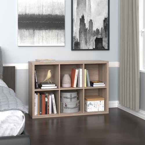 ClosetMaid 6 Cube Storage Shelf Organizer Bookshelf with Back Panel, Easy Assembly, Wood, Weathered Gray - Image 4