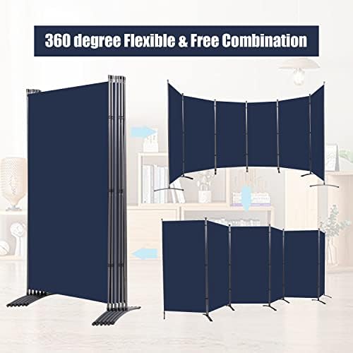 6 Panel Folding Room Divider, Sturdy Frame Freestanding Wall Divider - Image 4