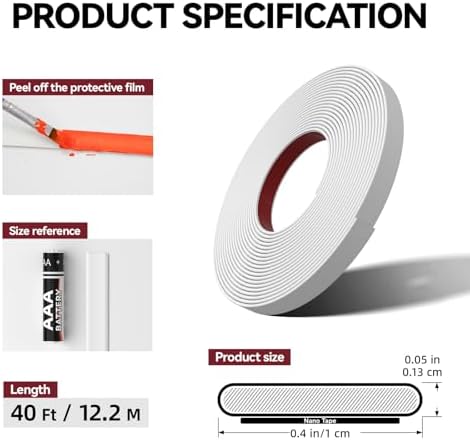 0.39in x 40Ft Peel and Stick Wall Molding Trim, Flexible Trim - Image 4