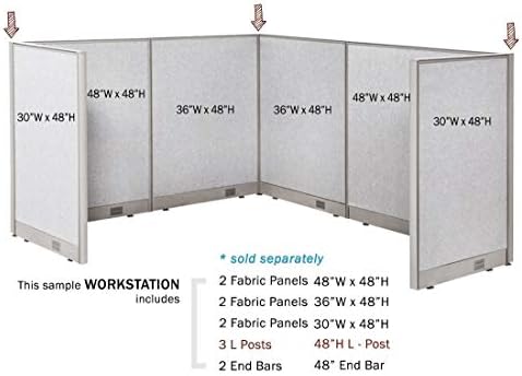 GOF 5ft / 60" H L-Post Connector for L Shaped Partitions, Office Large Fabric Privacy Room Divider Panel Part (L Post 60" Height) - Image 6