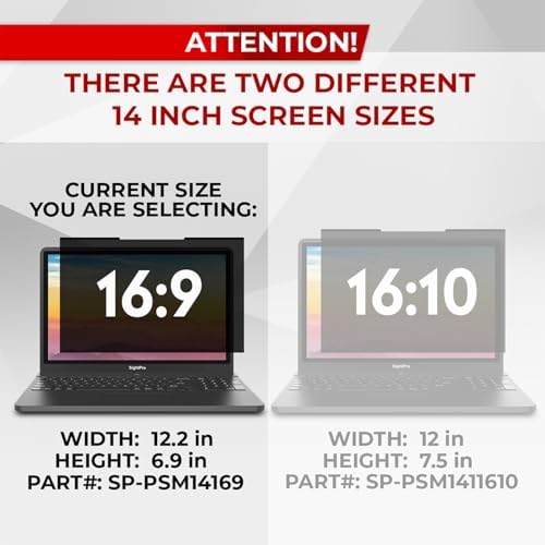 SightPro Magnetic Laptop Privacy Screen 14 Inch 16:9 - Patented Removable Laptop Privacy Filter Shield and Protector (Pack of 2) - Image 3
