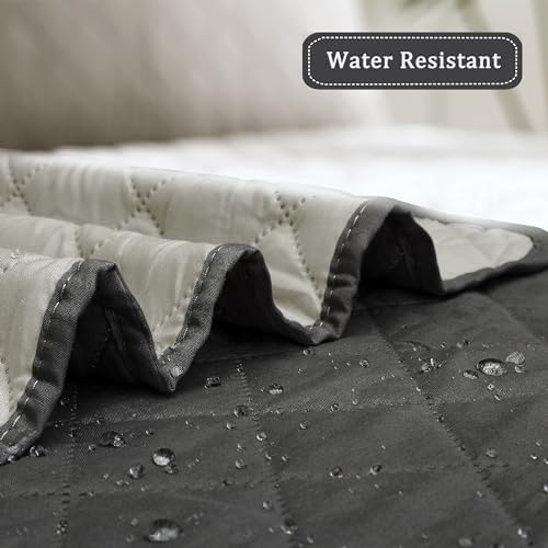 Easy-Going Reversible Couch Cover, Chair 30 in, Dark Gray/Beige - Image 4