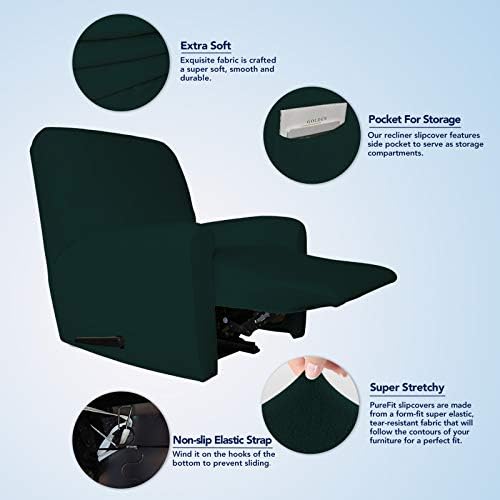 PureFit Stretc Recliner Chair Covers Fleece Soft Couch Covers for Sofa - Image 3