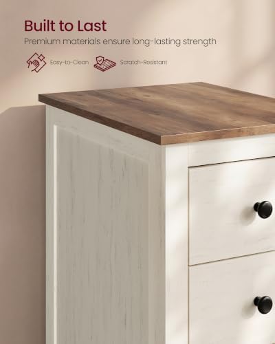 VASAGLE Side End Table with 3 Storage Drawers, Nightstand Farmhouse - Image 6