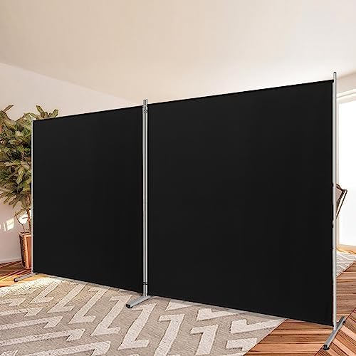 Rantila 2 Large Panels Room Divider,Portable Office Divider,Convenient Movable,Folding Partition Privacy Screen for Bedroom,Dining Room, Study,142" W x 71" H,Black by RANTILA