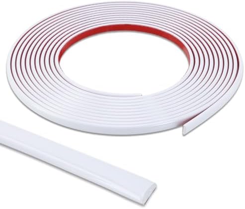 Lunghaa Peel and Stick Shiny White Finish Molding Trim, 393.7" x 0.31" Flexible Decoration Strip for Wall, Tile Edge, Mirror, Cabinet, Furniture and DIY Home Decor by LunghaaHomeDecor