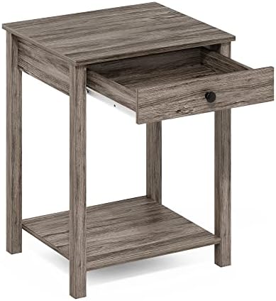 Furinno Classic Side Table with Drawer, 1 Pack, Rustic Oak - Image 5