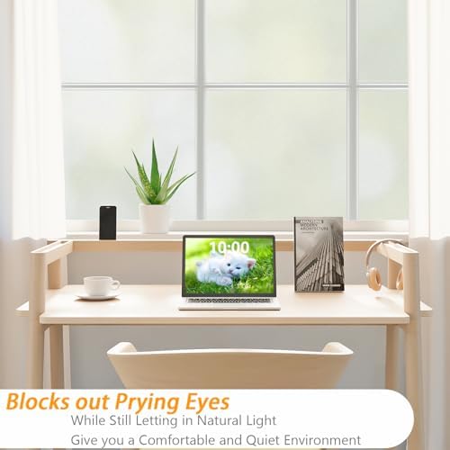 Bloss Frosted Window Privacy Film with Installation Tools,Heat Control UV Blocking Static Cling Windows Films, Bathroom Decorative Film for Home Office Glass Door,35.4 x 78.7 inches - Image 4