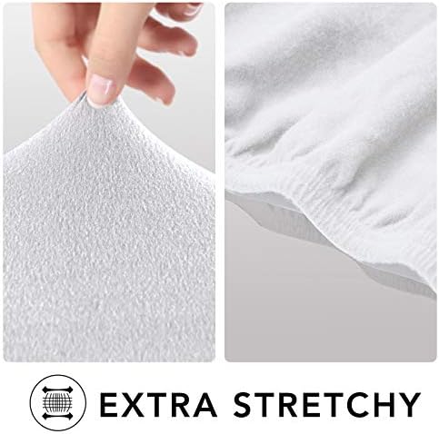 PureFit Stretch Couch Covers for Sofa 4 Seater Slipcovers White - Image 4