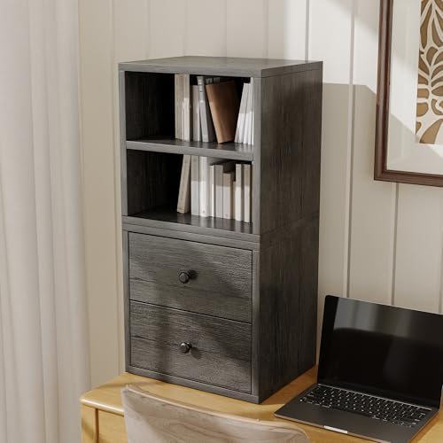FUSUNBAO Magic DIY Cube Storage Organizer Stackable Cubes for Home Books Clothes Toy-Modular Cubby Storage System-Office Cubical-Bookcase Closet(French Oak,General Cube) - Image 6