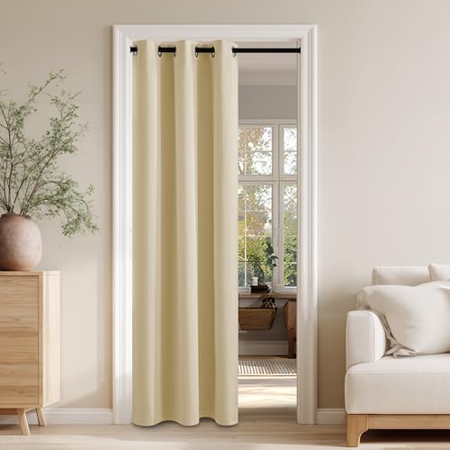 RYB HOME 100% Blackout Door Curtain for Doorway Open Closet Bedroom Kitchen by RYBHOME