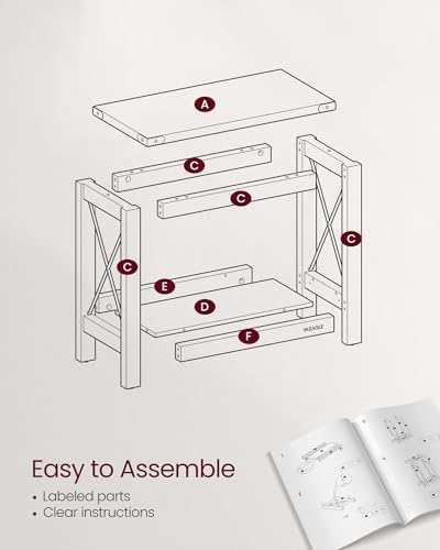 VASAGLE 2-Tier End Side Table, Small Accent Nightstand with Bottom Shelf - Image 6