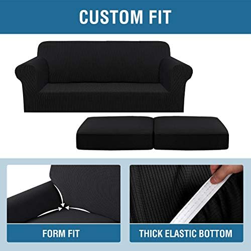 H.VERSAILTEX Stretch Sofa Covers for Cushion Couch Covers for Living Furniture Slipcovers (Base Cover Plus Seat Cushion Covers) Feature Upgraded Thicker Jacquard Fabric - Image 4