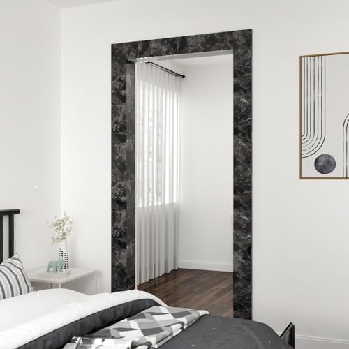 Wallercity Black Marble Wallpaper Borders Mirror Frame Removable Wallpaper Peel and Stick Border Stickers for Kitchen Backsplash Vinyl Wall Paper Sticker for Bathroom Bedroom Wall Decor 3.94''x394'' - Image 4