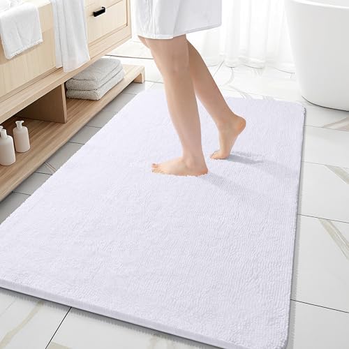 OLANLY Large Bathroom Rugs 59x35, Extra Soft Absorbent Chenille Bath Rugs by OLANLY