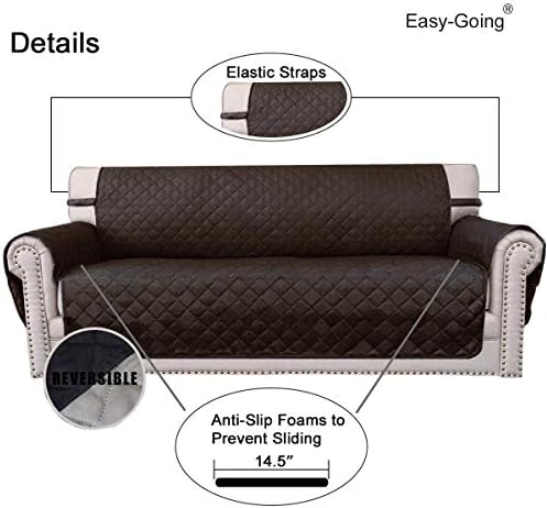 Easy-Going Reversible Couch Cover, 3 Cushion Sofa, X-Large, Chocolate/Beige - Image 3